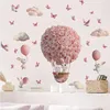Rosa Hase Heißluftballon Wandsticker mit Schmetterlingen Produktbild-Vorschau 4
