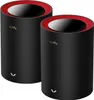 Two black cylindrical devices with red rims and gold branding are shown against a white background. Náhled obrázku produktu