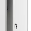 A close-up of a white metal cabinet with a key in the lock. Náhled obrázku produktu