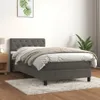 vidaXL Boxspringbett mit Matratze Dunkelgrau 80x200 cm Samt Produktbild-Vorschau 2