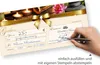 A hand is shown filling out a gift certificate for a spa or wellness center. Produktbild-Vorschau