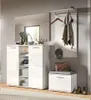 Prego Garderobenmöbel Set 4 Teile Hochglanz weiß, weiß. Produktbild-Vorschau 1