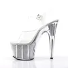 ADORE-708SRS Damen Sandale von Pleaser, Transparent Silber Produktbild-Vorschau 3