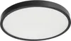 A close-up, studio shot of a round, black-rimmed LED ceiling light against a white background. Náhľad obrázku produktu