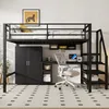 okwish Hochbett 140×200cm Metallbett Doppelbett mit Produktbild-Vorschau 3