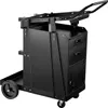 A black metal welding cart with drawers and a cabinet, shown from a three-quarter angle against a white background. Produktbild-Vorschau