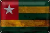 Blechschild Flagge Togo 30x20cm Flag of Togo Rost Produktbild-Vorschau 1
