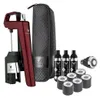 A wine preservation system and accessories are displayed against a white background. Voir les images du produit