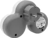The back of a white and gray electrical adapter with a European plug. Náhľad obrázku produktu