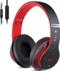 A pair of black and red over-ear Bluetooth headphones is shown against a white background. Produktbild-Vorschau