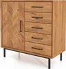 Kommode Seiba Wildeiche massiv 97x45x95 mit 1 Tür 5 Produktbild-Vorschau 1