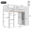 Flieks Etagenbett 90x200cm mit Kleiderschrank, Kinderbett Produktbild-Vorschau 5