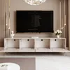 A modern living room with a TV stand and a large television displaying credits. Náhled obrázku produktu