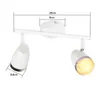 ZMH LED stropné svietidlo otočné moderné biele 2 plamene 8W Náhľad obrázku produktu 3