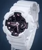A close-up studio shot of a white Casio G-Shock watch with pink accents. Produktbild-Vorschau