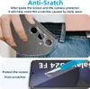 A hand is placing a smartphone into a pair of jeans, and a close-up of a smartphone screen with a cutting tool is shown. Produktbild-Vorschau
