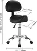 A black adjustable stool with dimensions labeled. Anteprima dell’immagine prodotto