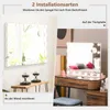 A collage showing two installation options for a Hollywood mirror: mounted on a wall and placed on a vanity table. Voir les images du produit