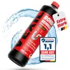 A bottle of VEXIL Rohrreiniger is shown with water splashing around it, and a test rating badge. Produktbild-Vorschau