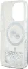 A transparent phone case with silver glitter and a Karl Lagerfeld and Choupette Head graphic. Anteprima dell’immagine prodotto