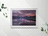 Bergsee und Wolken– Wandbild mit Rahmen – Gerahmtes Bild  – Produktbild-Vorschau 2