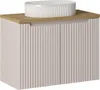 Waschtisch 80cm mit Keramikwaschbecken, kaschmir und Eiche, Produktbild-Vorschau 1