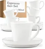 Cosumy Espressotassen Set 6er Weiß mit Untertassen - Produktbild-Vorschau 1