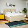 vidaXL Boxspringbett mit Matratze Creme 180x200 cm Stoff Produktbild-Vorschau 3