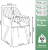 6er Set Velours Esszimmerstühle mit Rautensteppung VELTO Produktbild-Vorschau 3