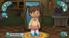 A cartoon character is shown in a virtual dressing room, with various clothing and accessory options displayed around her. Náhled obrázku produktu