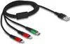DeLOCK USB Ladekabel 3 in 1 Typ-A zu 2 x Lightning™ / USB Produktbild-Vorschau 2