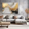 Leinwandbild Abstraktion Marmor Textur Gold Grau 100x70 Produktbild-Vorschau 2
