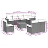 9-tlg. Garten-Sofagarnitur mit Kissen Beige Poly Rattan Produktbild-Vorschau 3
