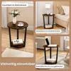 Collage of a round side table shown in different settings: living room, bedroom, and lounge area. Produktbild-Vorschau
