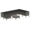 vidaXL 9-tlg. Garten-Lounge-Set mit Auflagen Poly Rattan Produktbild-Vorschau 3