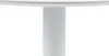 A close-up view of the base of a white table, showing its cylindrical pedestal. Voir les images du produit