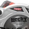 Close-up of a circular saw blade and part of the saw body, showing brand logos and specifications. Produktbild-Vorschau