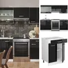 Küche Vicco R-Line Schwarz Hochglanz/Weiß 200 cm Ohne Produktbild-Vorschau 3