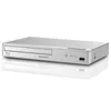 A silver Panasonic Blu-ray player is shown from a slightly elevated side angle against a white background. Produktbild-Vorschau
