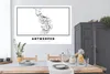MuchoWow® Poster Karte - Antwerpen - Schwarz und weiß - Produktbild-Vorschau 3