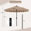 KOMFOTTEU slunečník Ø300 cm s 24 LED světly, terasový Náhled obrázku produktu 5