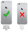 Two iPhones are shown, one with a green checkmark and one with a red X, indicating compatibility. Produktbild-Vorschau
