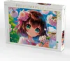 CALVENDO Puzzle Blütenträume - Ein Manga-Mädchen in einem Produktbild-Vorschau 2