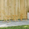 Bambus Bistro-Set Klappbar 2-Sitzer Gartentisch 45x45cm Produktbild-Vorschau 2