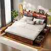 Łóżko dwuosobowe 160x200 cm z metalową ramą, zagłówkiem z Podgląd zdjęcia produktu 2