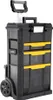 A black rolling toolbox with yellow drawers and a retractable handle. Náhľad obrázku produktu