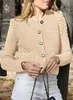 ASKSA Damen Strickjacke Rundhals Cardigan Knopfleiste Produktbild-Vorschau 5