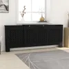 vidaXL Obudowa grzejnika z płyty MDF czarna 205 cm Podgląd zdjęcia produktu 9
