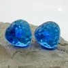 Ohrstecker Ohrring 14mm Dreieck blau-transparent gehämmert Produktbild-Vorschau 2