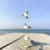 Windspiel mit 3 Möwen aus Holz mit Feder Propellern Garten Produktbild-Vorschau 6